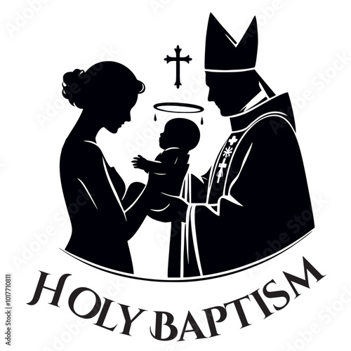 Holy Baptism christian priest baby cross faith
