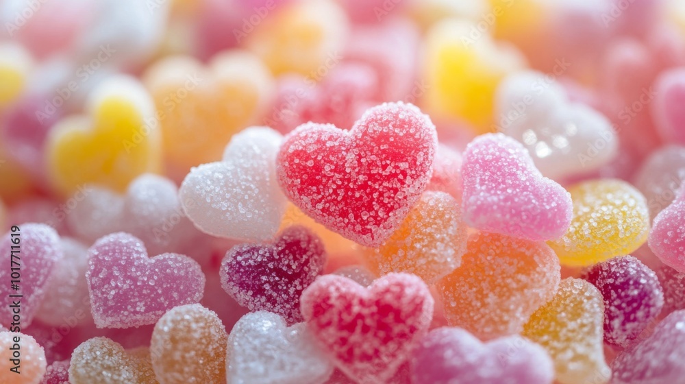 A Close-Up of Colorful Sugary Heart-Shaped Candies A Close-Up of Colorful Sugary Heart-Shaped Candies