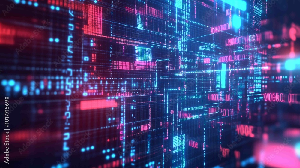 Abstract digital data background. Art can be used in the description of network abilities, technological processes, digital storages, science, education, etc.
