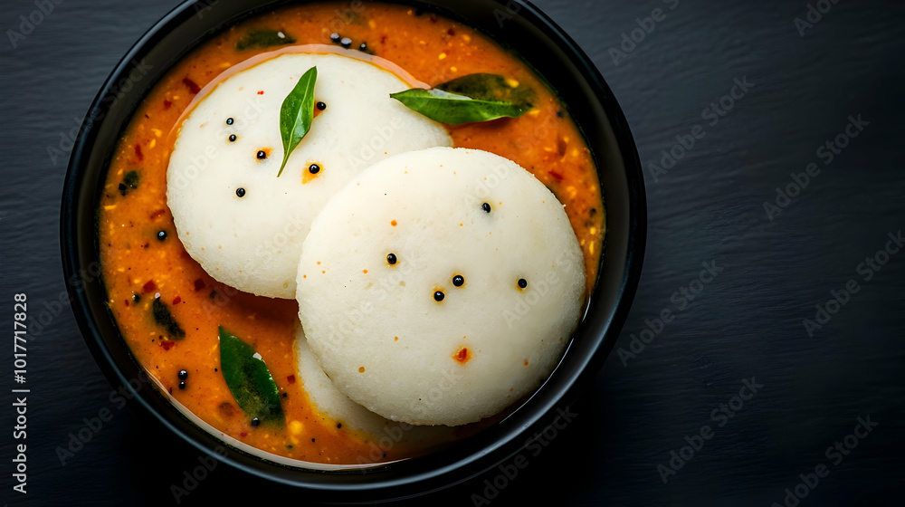 Idli with Sambar, South Indian Breakfast. Idli with Sambar, South Indian Breakfast.