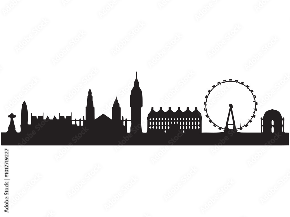 Obraz premium London skyline and landmarks silhouette vector