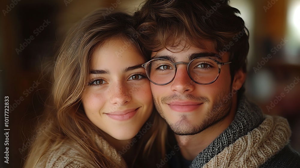 A young couple with a warm and inviting smile. A young couple with a warm and inviting smile.