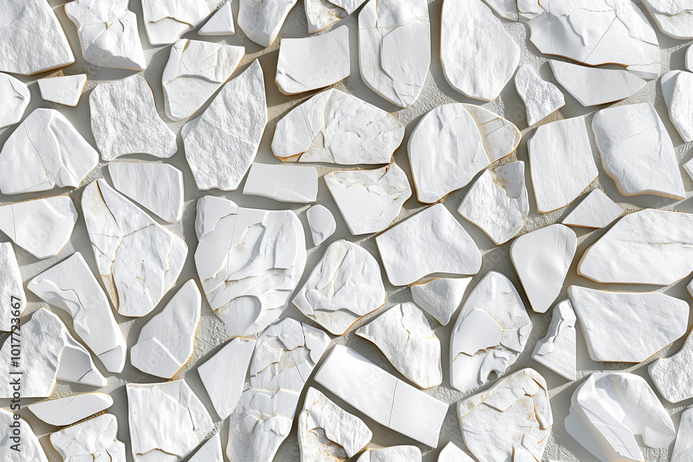 A textured arrangement of irregularly shaped white stones or pebbles. The surface appears smooth and polished, with subtle variations in tone and texture. A textured arrangement of irregularly shaped white stones or pebbles. The surface appears smooth and polished, with subtle variations in tone and texture.