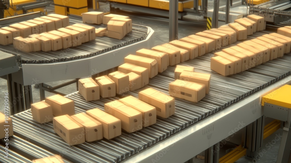 Streamlined Packaging Process on a Modern Conveyor Belt for Efficient Logistics Streamlined Packaging Process on a Modern Conveyor Belt for Efficient Logistics