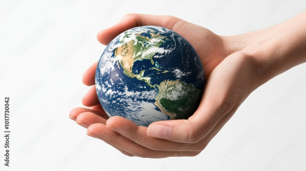 Hands Holding the Earth Responsibility for Environmental Conservation Hands Holding the Earth Responsibility for Environmental Conservation