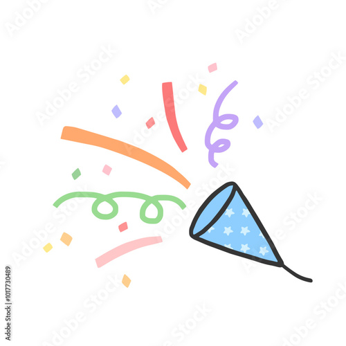 カラフルなクラッカーのイラスト