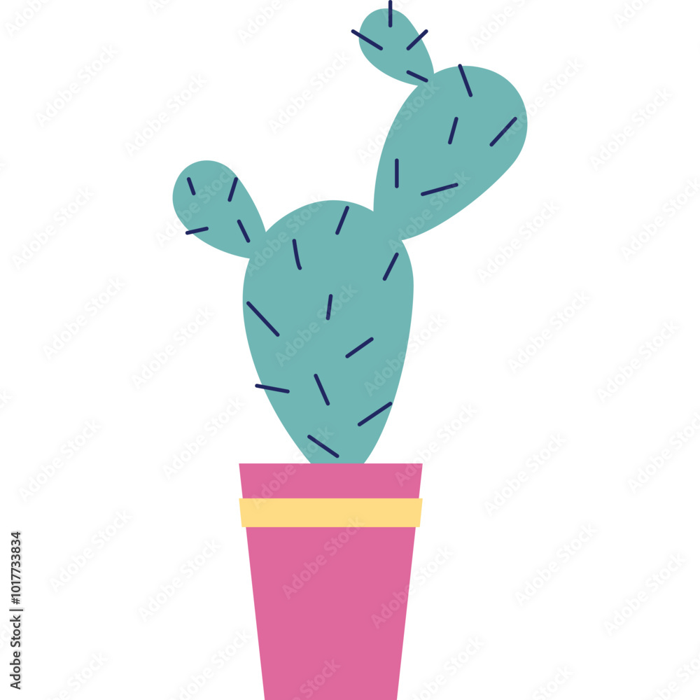Prickly cactus in pot icon vector succulent plant Prickly cactus in pot icon vector succulent plant