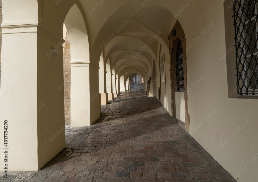 Obraz premium Arcades in the old town.