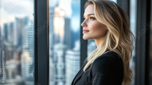 A successful influential businesswoman boss in her office stands near the panoramic windows and looks into the distance dreaming of future victories and achievements Free Download A successful influential businesswoman boss in her office stands near the panoramic windows and looks into the distance dreaming of future victories and achievements - GFXLoad