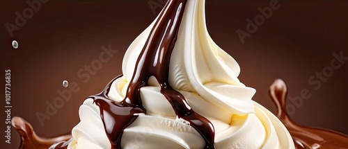 Chocolate and Vanilla Soft Serve Ice Cream