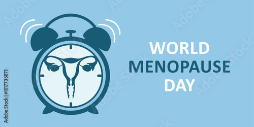 world menopause day female reproductive system in the ringing alarm clock vector illustration