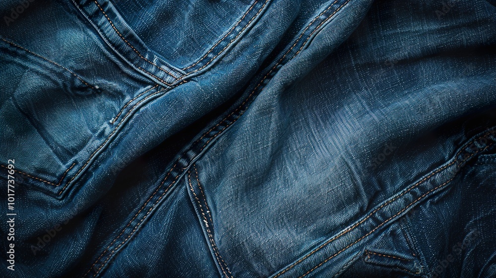 Blue Denim Jeans Texture: Close-Up Fabric Background Blue Denim Jeans Texture: Close-Up Fabric Background