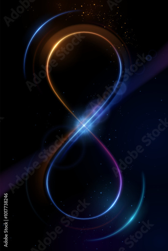 Neon light infinity sign effect