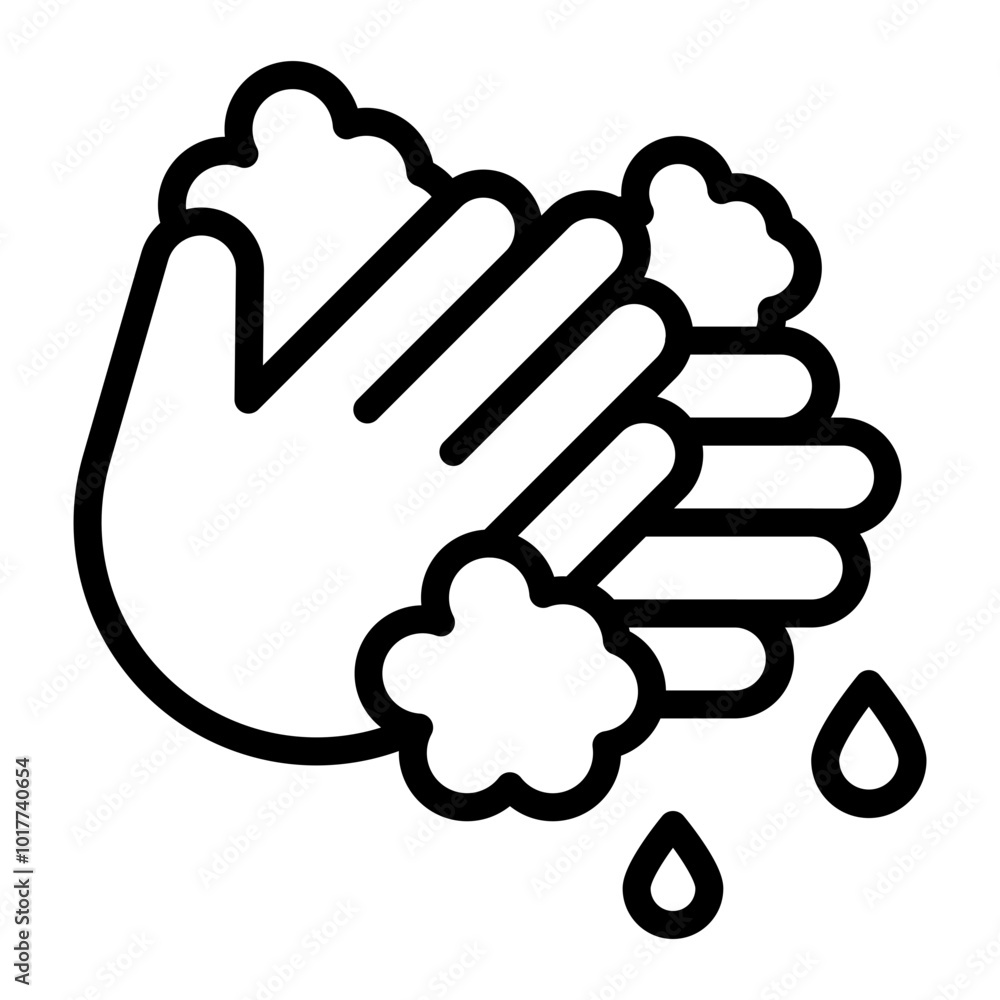 Handwashing Vector Line Icon Design Handwashing Vector Line Icon Design