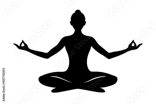 Yoga Pose Silhouettes | vector silhouette illustration on white background