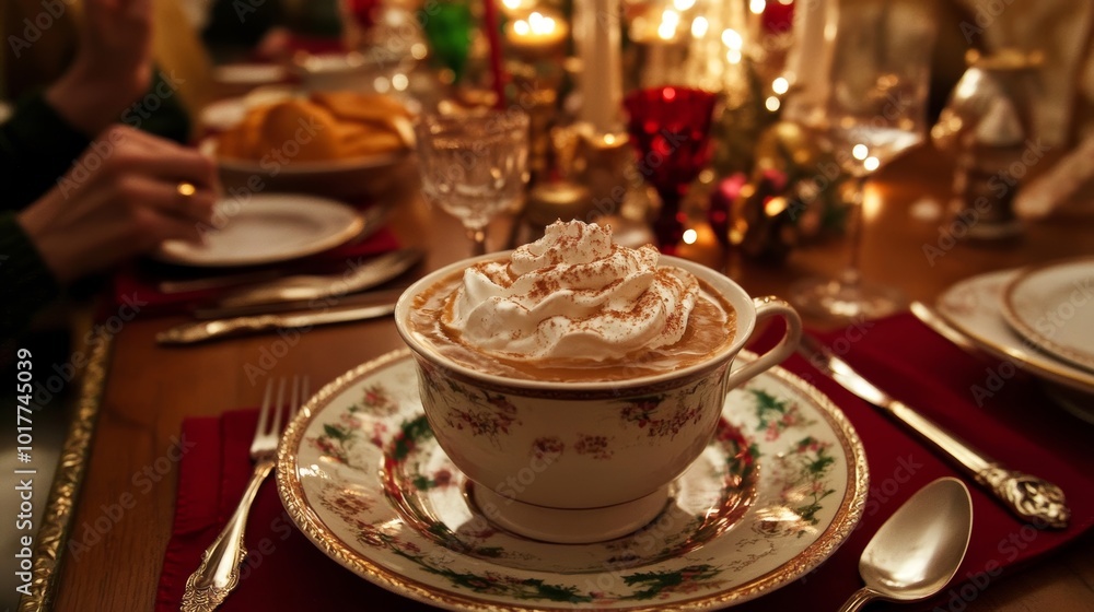 Indulge in a Cozy Holiday Dessert: A Delicious Cup of Whipped Cream Topped Beverage Indulge in a Cozy Holiday Dessert: A Delicious Cup of Whipped Cream Topped Beverage