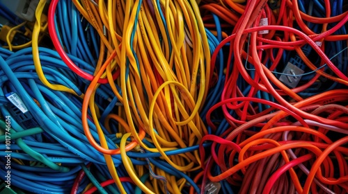 Wallpaper Mural Network Cables and Electrical Wires Flat Lay Torontodigital.ca
