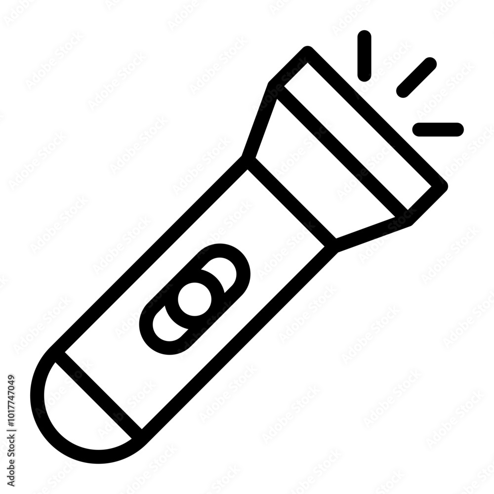 Flashlight Vector Line Icon Design Flashlight Vector Line Icon Design
