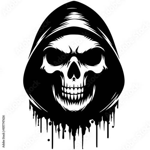 Criminal skull portrait silhouette