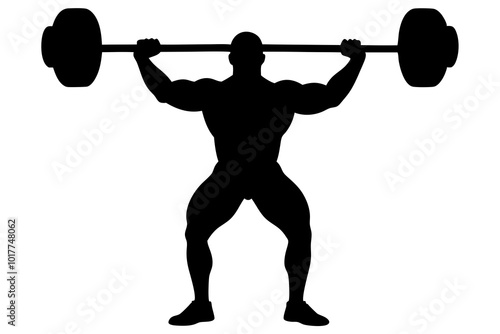 Weightlifter Silhouettes  | vector silhouette illustration on white background