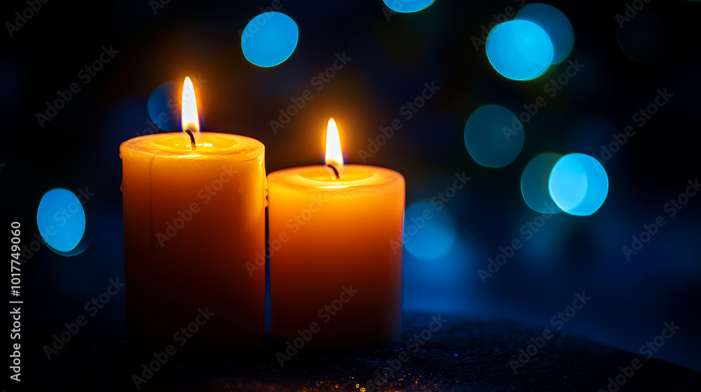 Candlelit Setting with Two Warm Flames Candlelit Setting with Two Warm Flames