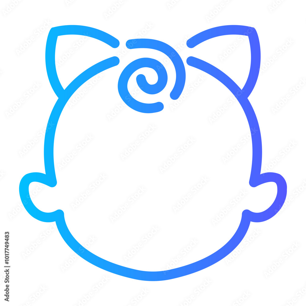 baby girl Line Gradient Icon baby girl Line Gradient Icon