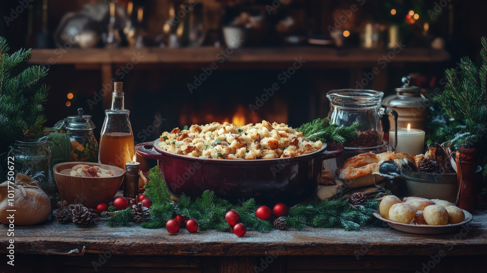 Naklejka premium Festive Holi Recipe Spread with Ingredients and Decorations