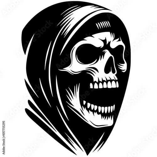 Criminal skull portrait silhouette