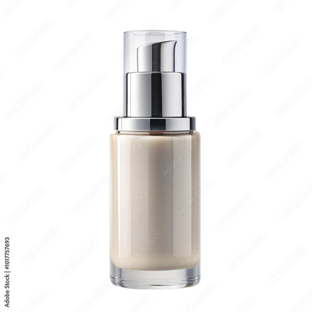 Cosmetics bottle with foundation cream mockup isolated on transparent background Cosmetics bottle with foundation cream mockup isolated on transparent background