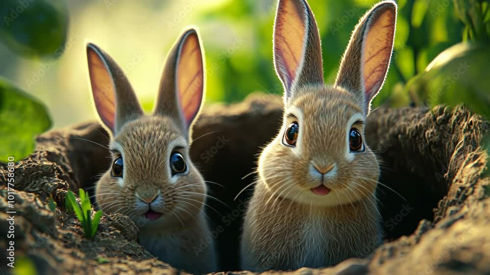Two Curious Bunnies Two Curious Bunnies