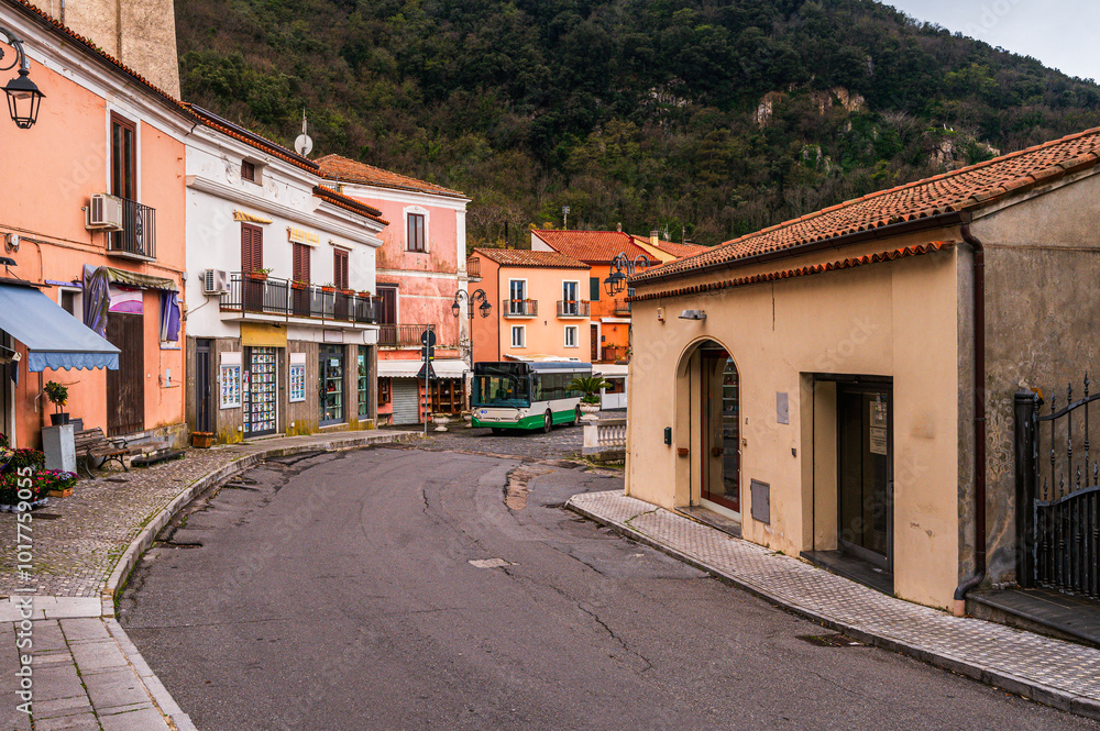 views of the Maratea seaside village in a cloudy day, Potenza, Basilicata views of the Maratea seaside village in a cloudy day, Potenza, Basilicata