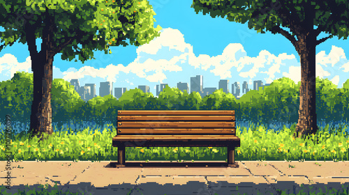 Public Bench pixel art photo