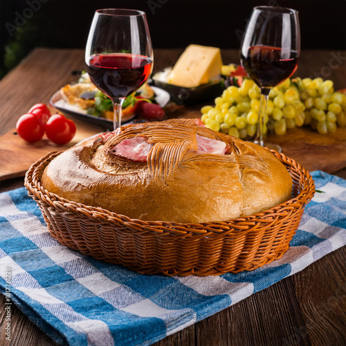 Traditional Romanian Easter Picnic Celebration Outdoors photo