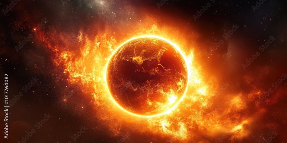 Obraz premium Powerful Solar Eruption Affecting Earth’s Climate