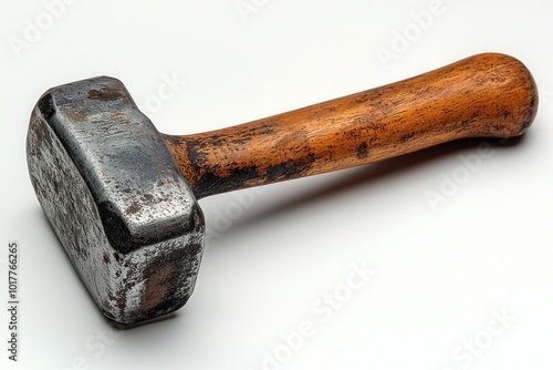 Old Hammer with Wooden Handle