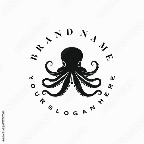 octopus logo design vector template illustration