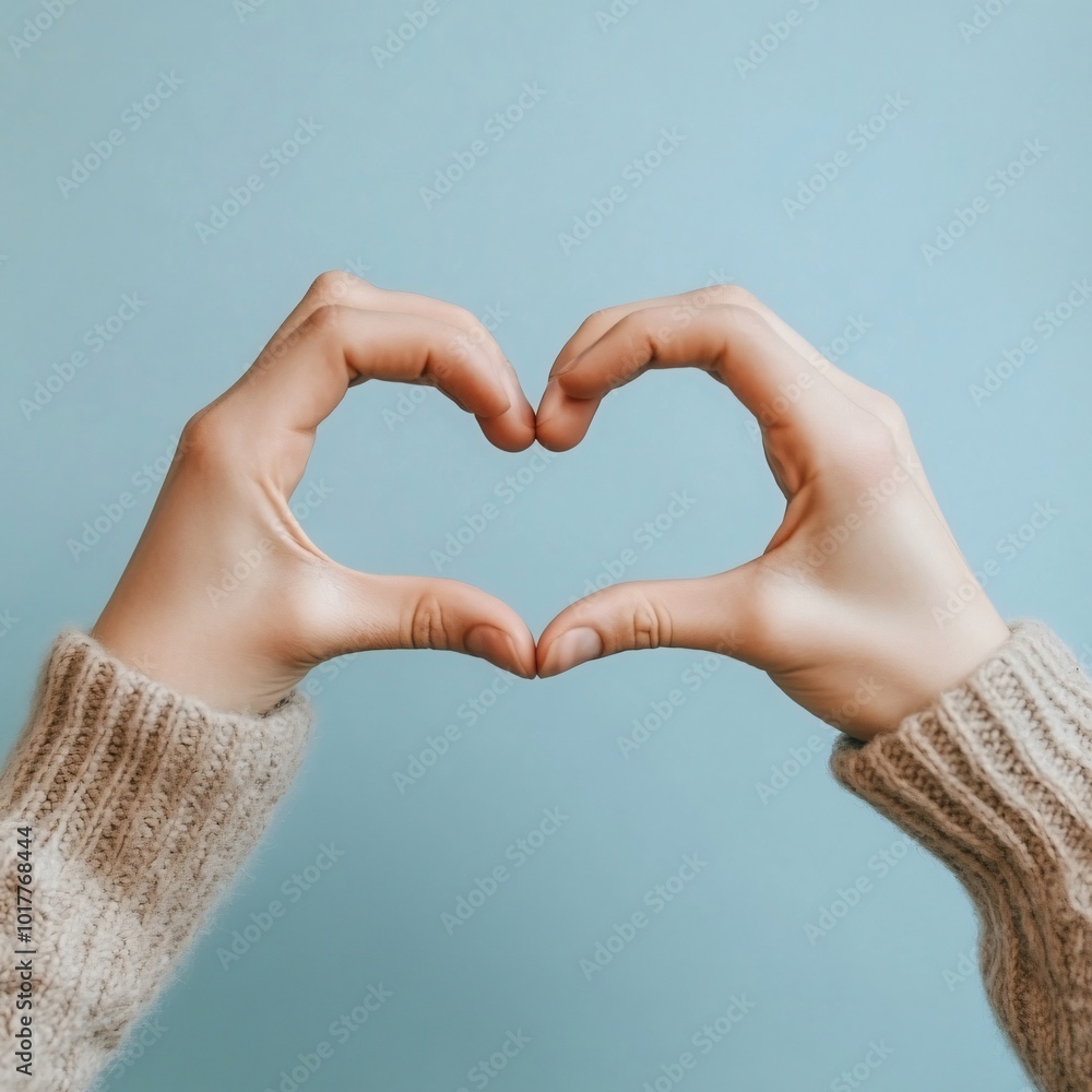 Obraz premium Hands creating a heart shape with two fingers