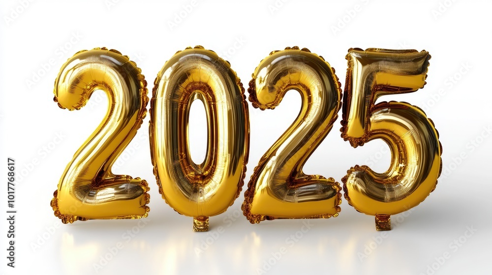 Modern 3D Golden Letters for New Year Festivities Modern 3D Golden Letters for New Year Festivities