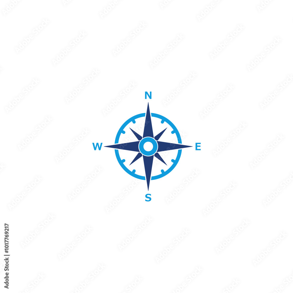Compass blue icon isolated on white background Compass blue icon isolated on white background