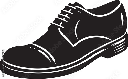 Mens shoe silhouette vector illustration. Beautiful designer shoe vector.