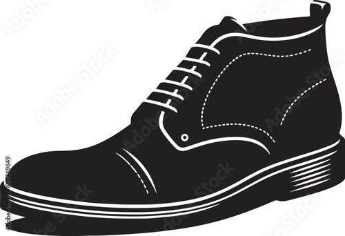 Mens shoe silhouette vector illustration. Beautiful designer shoe vector.