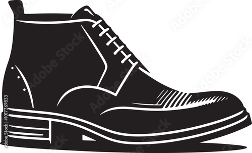 Mens shoe silhouette vector illustration. Beautiful designer shoe vector.