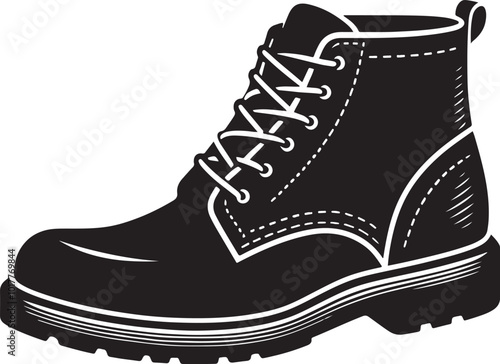 Mens shoe silhouette vector illustration. Beautiful designer shoe vector.