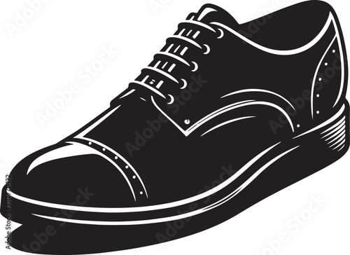 Mens shoe silhouette vector illustration. Beautiful designer shoe vector.