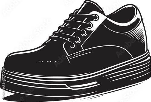 Mens shoe silhouette vector illustration. Beautiful designer shoe vector.