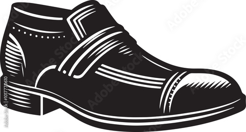 Mens shoe silhouette vector illustration. Beautiful designer shoe vector.