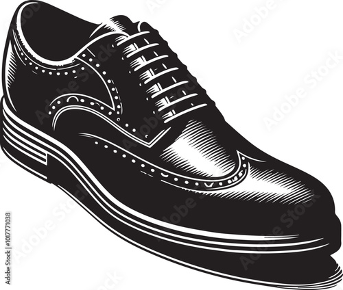 Mens shoe silhouette vector illustration. Beautiful designer shoe vector.