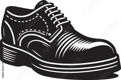 Mens shoe silhouette vector illustration. Beautiful designer shoe vector.