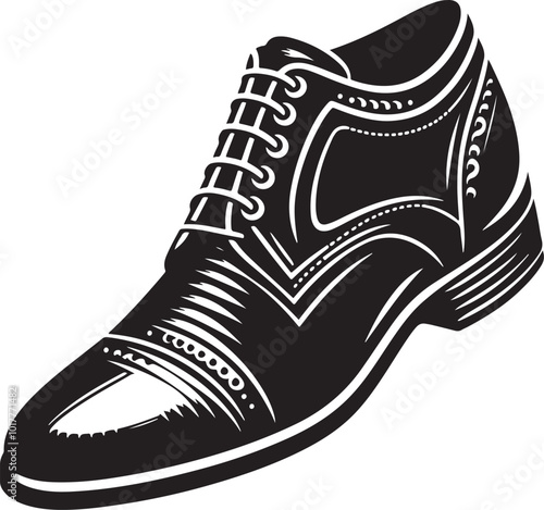 Mens shoe silhouette vector illustration. Beautiful designer shoe vector.