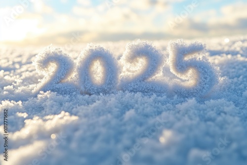 Snow-Covered '2025' Title In Winter's Embrace